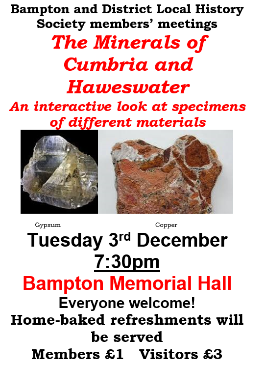 The Minerals of Cumbria and Haweswater talk by Ian Tyler